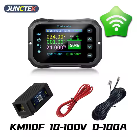 KM110F Wifi Battery Coulomb meter Bidirectional detection Ammeter Voltmeter Power meter Capacity Ind