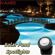 IVANES Solar Pond Spotlights, Dual Waterproof Auto On/Off LED Solar Underwater Lights, Aquarium Deco