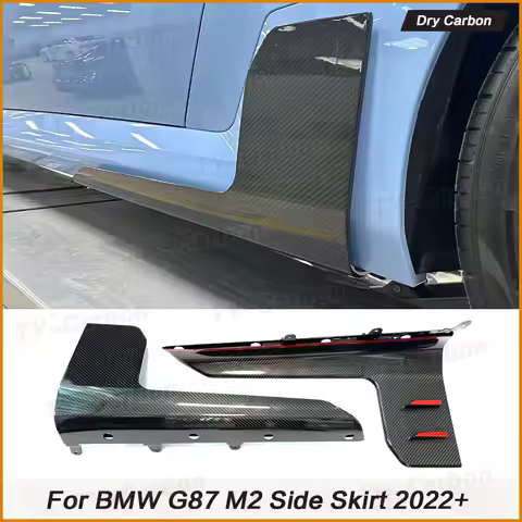 Dry Carbon Fiber Side Skirts Spoiler for BMW M2 G87 2022+ FRP Side Skirts Aprons Canards Trim Lip Sp