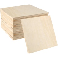 LEXININ 12 Pek Panel Kayu Persegi 6 x 6 x 1/2 Inci, Papan Kanvas Kayu Persegi 15 x 15 x 1.5cm Belum 