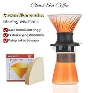 Dripper V60 Set Pot 500ml Borosilicate Glass V60 Dripper
