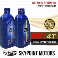 ZIC M5 4T 20W-50 - Semi Synthetic Engine Oil - 1Liter/800ml (9409-005 / 006)