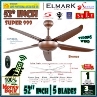 Elmark Ceiling Fan Super999 52 inches Remote Control 5 Blade Ceiling Fan AB