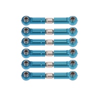 【H&D】6PCS TPOWER Aluminum Alloy Link Pull Rod Kit for WLtoys A959 A949 A969 A979 K929-B 1/18 RC Off-