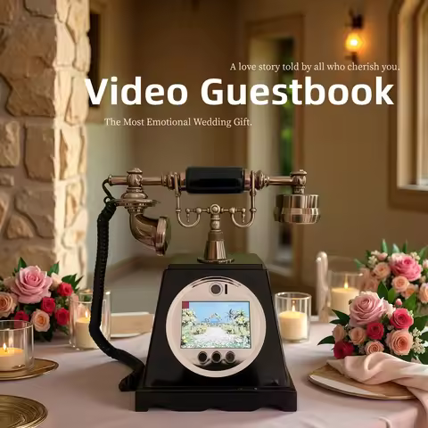 Vintage Video Guestbook Phone 32GB Record Guest Wishes Voice Message For Wedding Birthday Party Audi