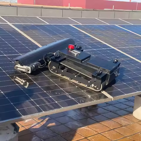 Fully automatic solar panel cleaning robot Remote control solar cleaning brush equipment Photovoltai