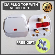 13A Plug with Neon Light Top 13A Plug 13A Plug Top 3 Pin Plug Point Fused Plug Socket Plug Power Sav