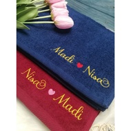 【Malaysia Ready Stock】❆✵🔥🔥 Simple Personalised Towel Sulam Nama Exclusive Hotel Grade Quality 🍭page 1/2🍭Tuala Mandi
