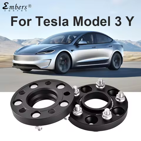 Embers For Tesla Model 3 Y PCD 5X114.3 CB 64.1 M14X1.5 Black Forged aluminum Wheel Spacer Hub Adapte