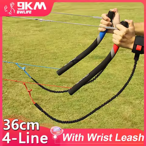9KM 0.36m-0.4m Professional Kite Handles 4 Line EVA Foam Grip With Wrist Leash Safety System Tractio