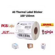 A6 Thermal Paper Roll Sticker AWB Sticker 100mm x 100mm  Ready Stock