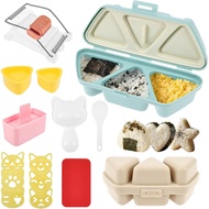 Onigiri Molds Set, Triangle Onigiri Molds Cute Cat Shape Rice Ball Maker, Musubi Press Mould with Ha