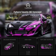 Time Micro TM 1:64合金模型！86 / GT86，Rocket Bunny火箭兔改装版。第十一批預售中，黑紫塗裝Black-Purple(TM642316)。彩色主題平台，限量999台