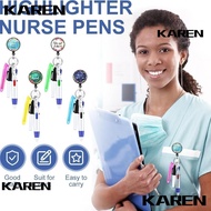 KAREN1 Nurse Pen Pack, Retractable Rotatable Nurse Badge Set, Durable Portable Lanyard Keychain Nurs