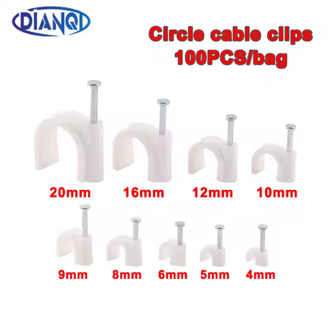 4mm 5mm 6mm 8mm Circle Path Circle cable clips cable nail wire clips 100PCS/bag 10mm 12mm 16mm cable
