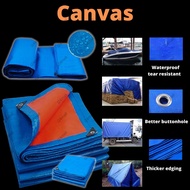 Blue Orange Canvas 20x30 30x30 Waterproof Canopy Canvas Tarpaulin Kanvas Khemah Kolam Tutup Kereta Lori