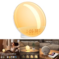 BolehDeals Smart Wake Up Light Alarm Clock Digital 7 Color Switch Radio Sunrise Sunset