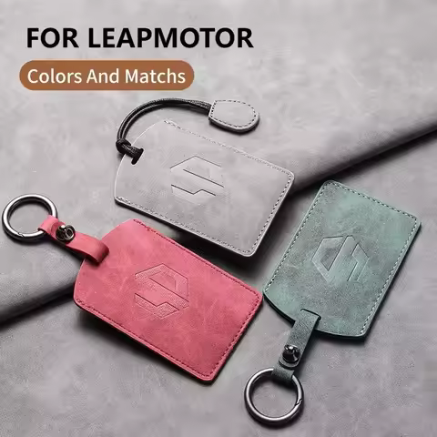 For LEAPMOTOR C10 C16 C11 B01 Leather Car Key Case Cover Bag Keychain Protector Cars Aton Key Holder