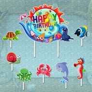 Cake Topper Animals see binatang laut happy birthday