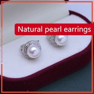 [1 pair] 8-9mm freshwater oblate pearl earrings, copper-plated gold-plated six colors