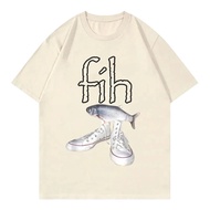 New Style Fih Shoes Graphic T Shirts Funny Misspelled Fish Meme T-shirtsWomen Casual Fashion Short S