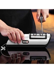 1 件電動磨刀器多功能快速小型全自動磨刀器廚房小工具
