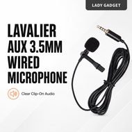 Lavalier Lapel Mini Microphone, AUX Omnidirectional Condenser Mic for Smartphones, Noise Cancelling 