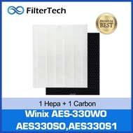 FilterTech - Air Purifier Filter Replacement 1 Year Set - Winix AES-330WO, AES330SO, AES330S1