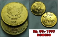 2 keping koin 50 Rupiah Komodo 1995 LUSTER (light error + normal) 