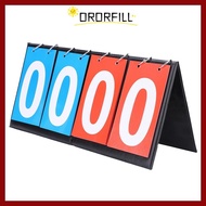 ORORFILL Portable Flip Scoreboard, 4-Digit 3-Digit Easy Flip Score Keeper, Scoreboard 2-Digit Portab