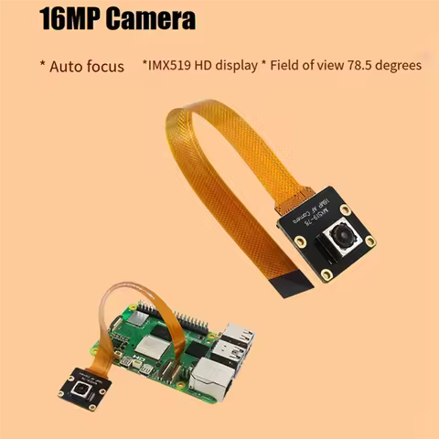 B03B-16MP Camera For Raspberry Pi5 Camera IMX519 Autofocus 78.5° 4.28Mm Camera Module For Raspberry