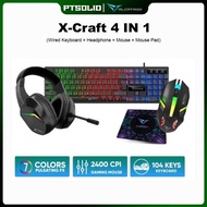 Alcatroz X-Craft 4 in 1 Wired Keyboard Headphone Mouse Gaming Combo