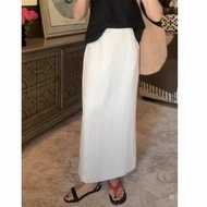 Summer 25 All-Match Mid-Length Skirt Female New Style Ramie-Shaped Skirt Q1R