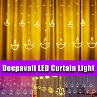 【Support Connect】New Deepavali LED Curtain Lamp Diwali Decoration Light Lamp Fairy Light LED Deepava