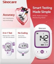 Sinocare 3-in-1 Health Monitor (package套裝 ) Bluetooth Connection(M101 Air) 藍牙: Track Blood Sugar, Ur