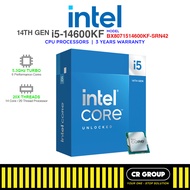 Intel Core i5 Processors (14th Gen) - i5-14400F/14400/14500/14600KF/14600K (3Yrs Warranty)