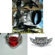 Cover set bodi body alus vega R new silver hitam polos tanpa stiker