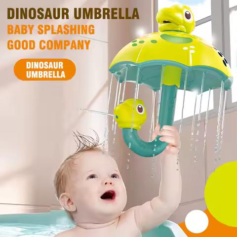 Dinosaur Umbrella Shower For Children 0-3 Years Old Spray Bath Fun Parent-Child Interactive Bath Toy