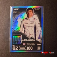 Topps Turbo Attax 2024 Alex Albon 100 Club Blue Parallel VVHTF Numbered 291/299 Williams Racing