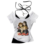 K-on crop top Slim Fit Cute harajuku Aesthetic Streetwear cropped shoujo girl style summer Grunge gi