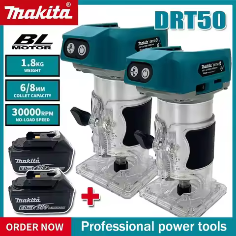 Makita DRT50 Cordless Trimmer Rechargeable Trimming Machine Brushless Slotting Tool Milling Woodwork