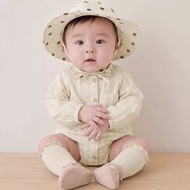 [Uzfkids Baby & Kids] Cream Shirt Baby Onesie Baby Onesie Long Sleeve Onesie Baby Boy Baby Onesie