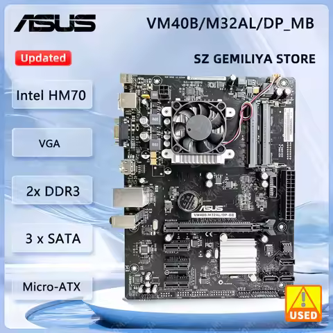 ASUS VM40B/M32AL/DP Motherboard Set Motherboard DDR3_MB Intel NM70 HDMI 16GB Micro ATX PCI-E X16 Slo
