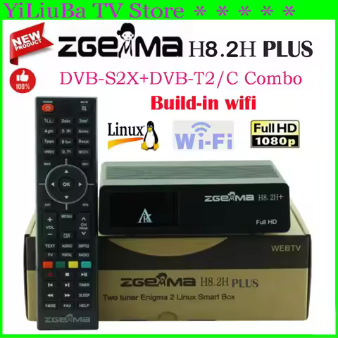 [Genuine] Newest arrival Zgemma H8.2H Plus Linux Enigma2 Build-in wifi DVB-S2X+DVB-T2/C H2.65 4K Bes
