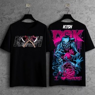 KUSH DGK Comic Print Double-Sided Print Short Sleeve T-Shirt Color Black and Color White