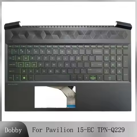 Original New US Keyboard For Pavilion 15-EC TPN-Q229 Laptop Palmrest Top Case Upper Cover with Gamer