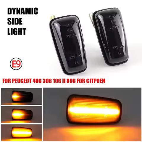Dynamic LED Flashing Turn Signal Side Marker Lamp For Peugeot 306 106 406 806 Expert Partner For Cit