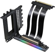 PCIe X16 GEN5 Right Angle Riser Cable PCIe 4.0 and 5.0 with GPU Vertical Mount Bracket for RTX4090,R