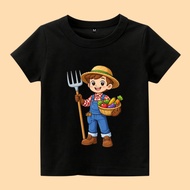 Children's T-shirts with a picture of farmers, children's farmers