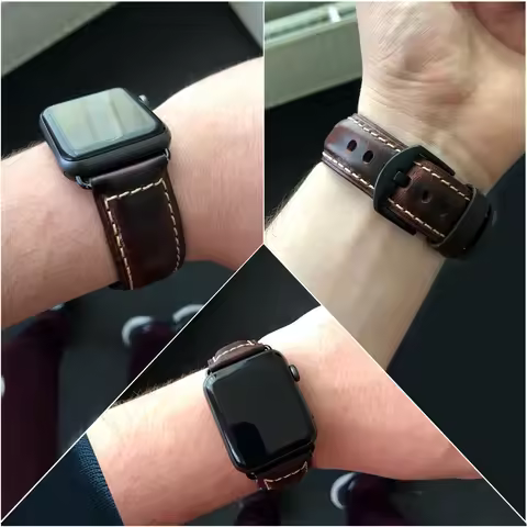 Leather Strap for Apple Watch Band 44mm 40mm 45mm 41mm 38mm 42mm Single Tour Watchband Bracelet IWat